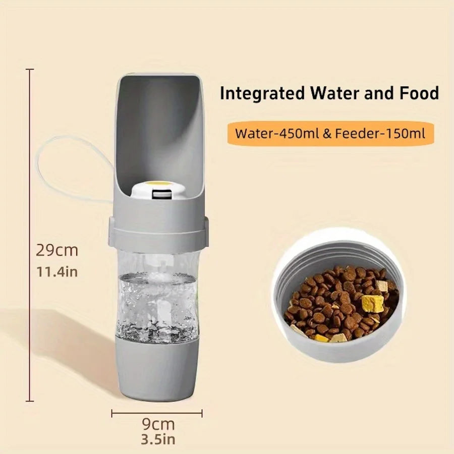 Portable Dual Pet Water & Food Bottle