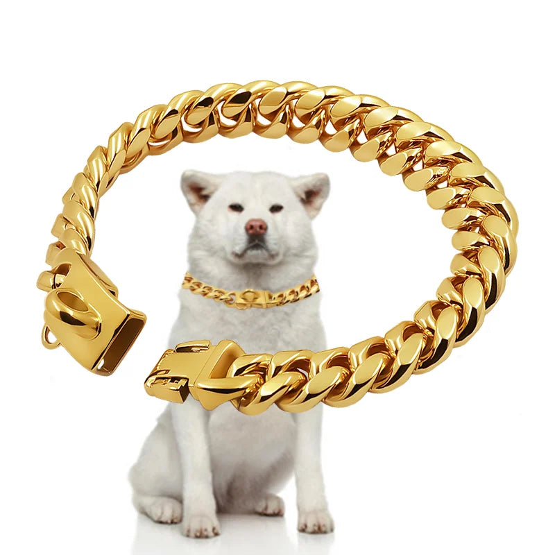 Stainless Steel Top Dawg Cuban Luxury Dog Chain